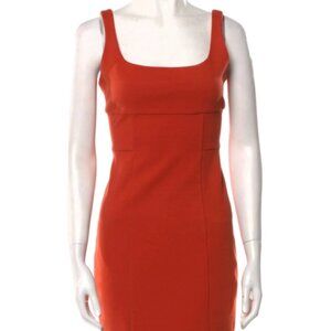 Diane Von Furstenberg Square Neckline Cocktail Dress in Flattering ORANGE